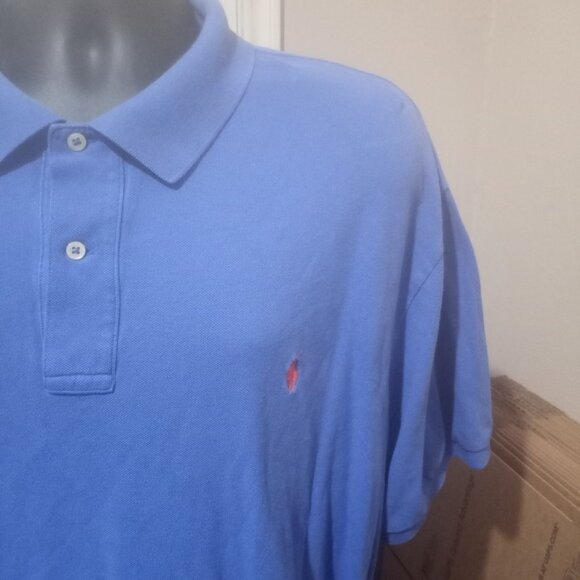 Polo Ralph Lauren Polo Shirt Mens 2XB Blue Pony Logo Short Sleeve Big & Tall - Picture 6 of 12